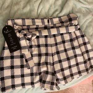 Black plaid shorts